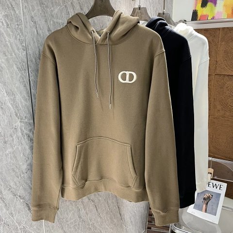Dior Logo Beige Pullover Hoodi