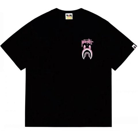 Bape Embroidered Logo Black T-