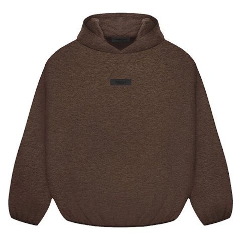 Minimal Logo Brown Fleece Hood
