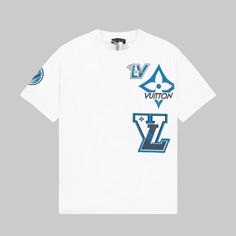 Louis Vuitton Blue Logo White 