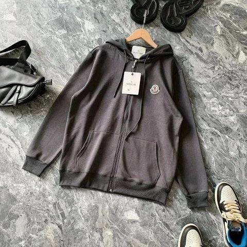 Stone Island Logo Gray Zip Hoo