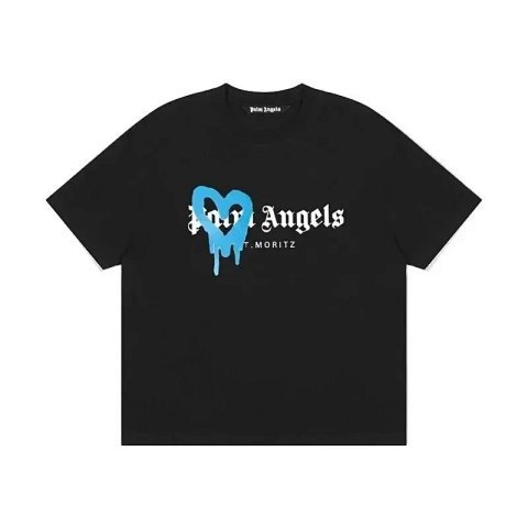 Palm Angels Blue Heart Logo Bl