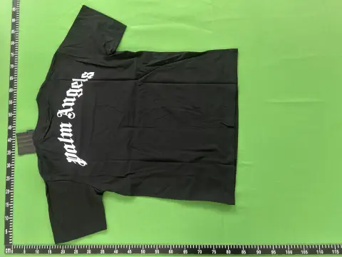Palm Angels Blue Heart Logo Black T-Shirt -5