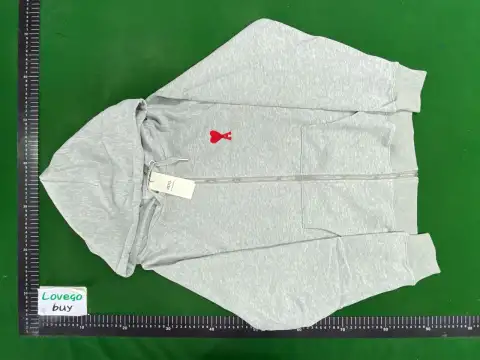 Ami Heart Logo Pink Zip Hoodie -5
