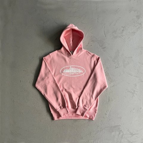 Corteiz Logo Pink Hoodie