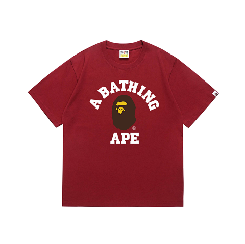 Bape College Logo Red T-Shirt