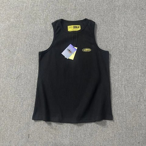 Corteiz Logo Black Tank Top