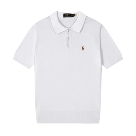 Ralph Lauren White Knit Polo S