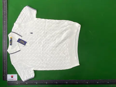 Ralph Lauren White Knit Polo Shirt -6