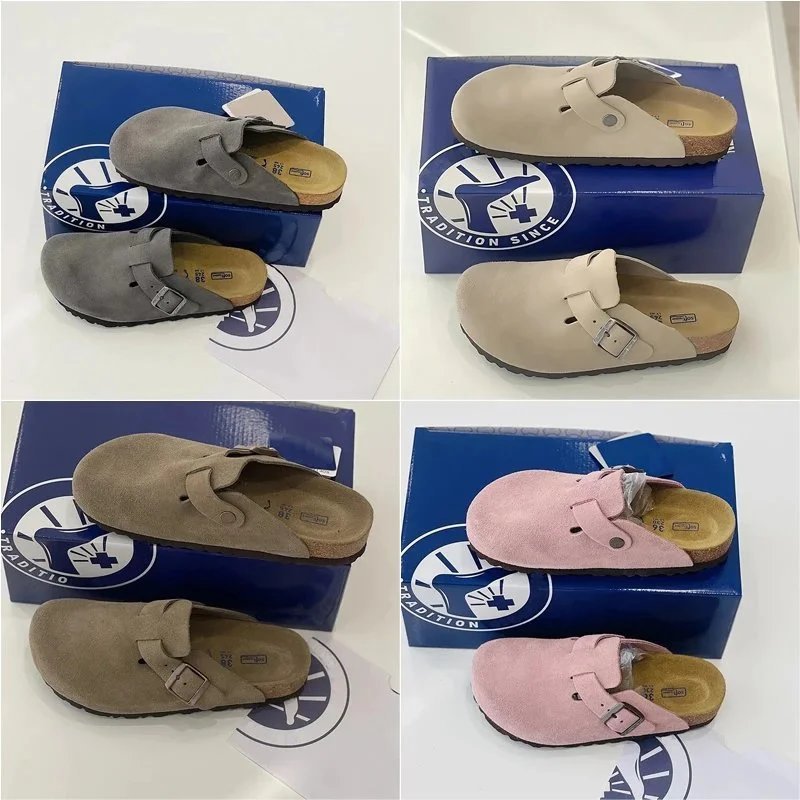 Brown Buckle Comfort Slides
