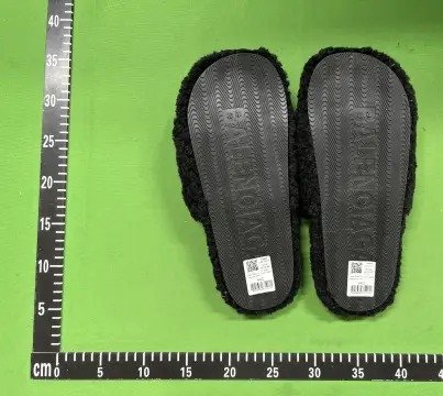 Embroidered Furry Platform Slides -4