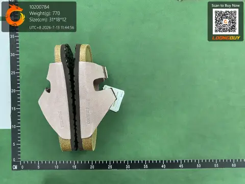 Genuine Leather Cork Platform Slides -4