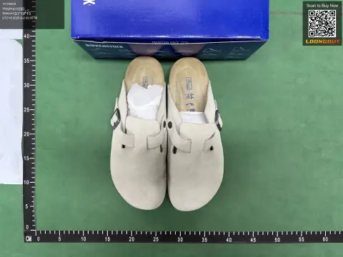 Genuine Leather Platform Cork Slides -5