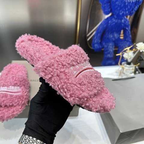 Embroidered Shearling Platform
