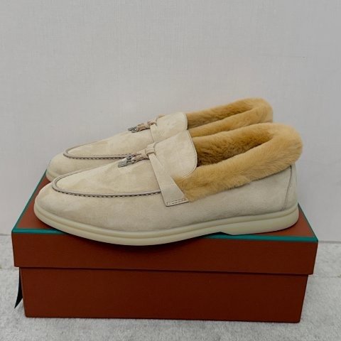 Fleece-Lined Leather Loafers