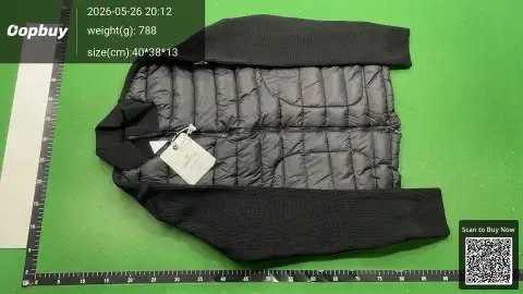 Knit Panel Stand-Collar Down Jacket -4