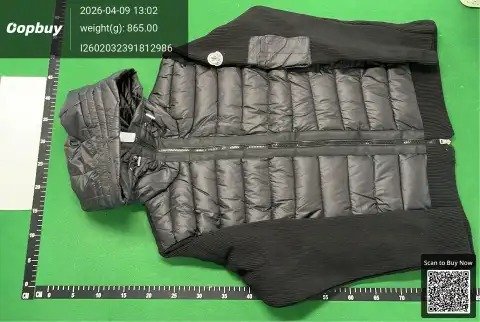 Knit Panel Stand-Collar Down Jacket -5