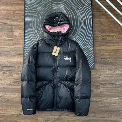 Embroidered Hooded Down Jacket