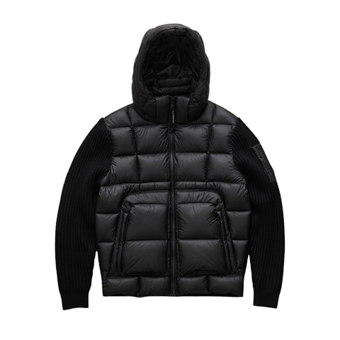 Men's Knitted Panel Hooded Dow