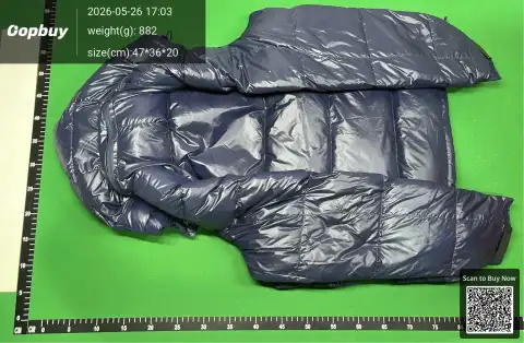 Glossy Navy Down Jacket -3