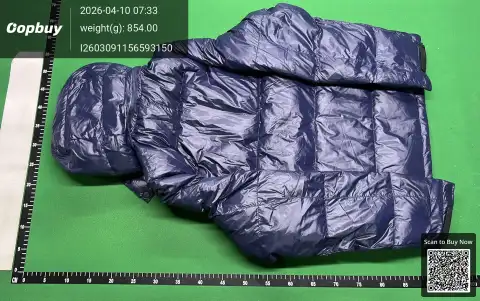 Glossy Navy Down Jacket -4