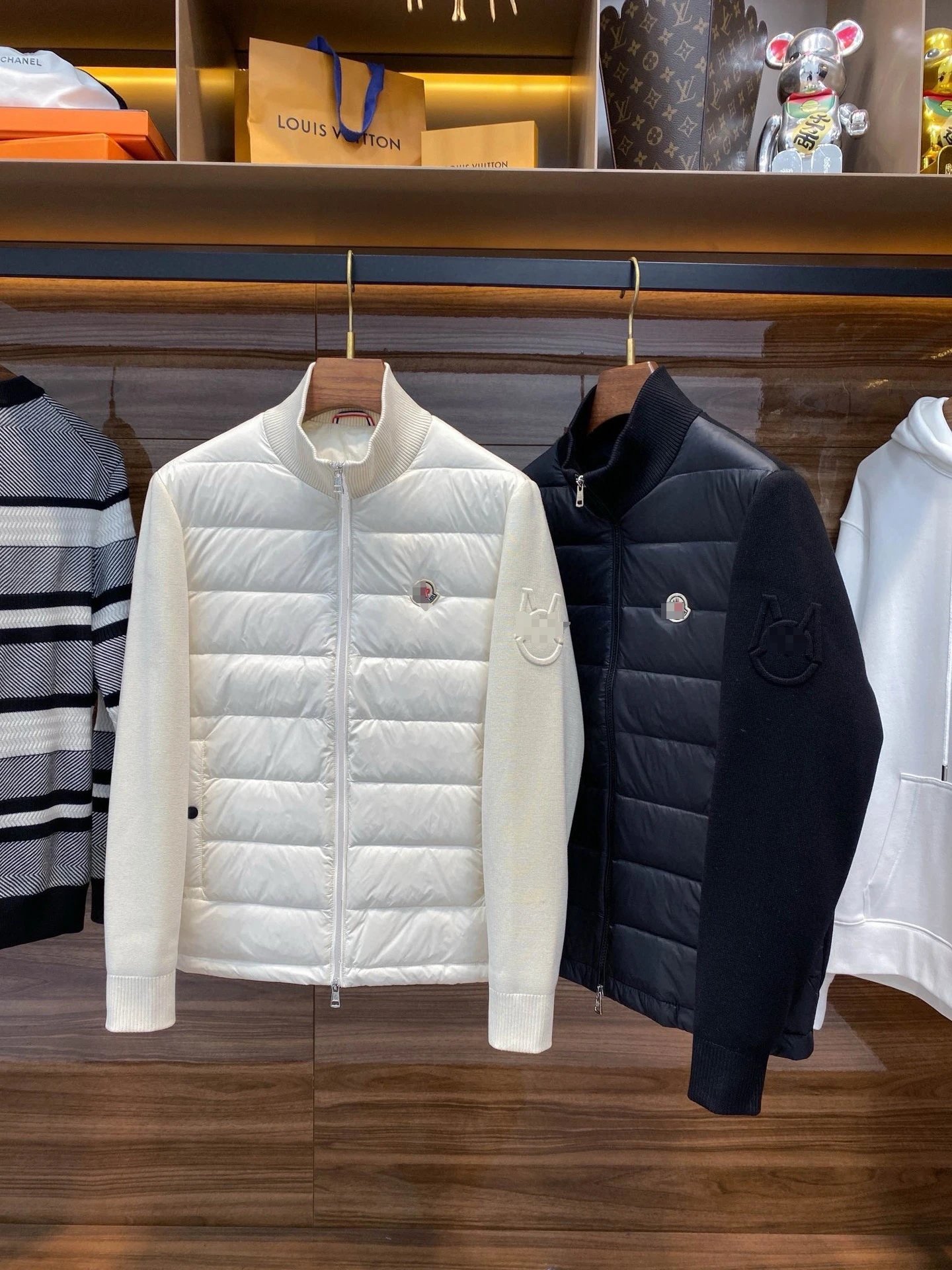 Knit-Panel Down Jacket