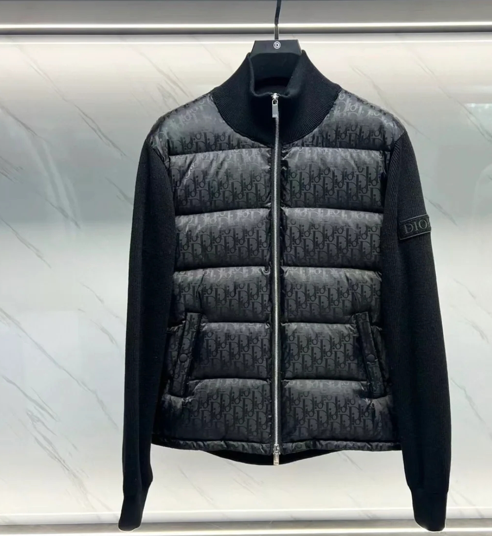 Wool-Knit Panel Down Jacket -2