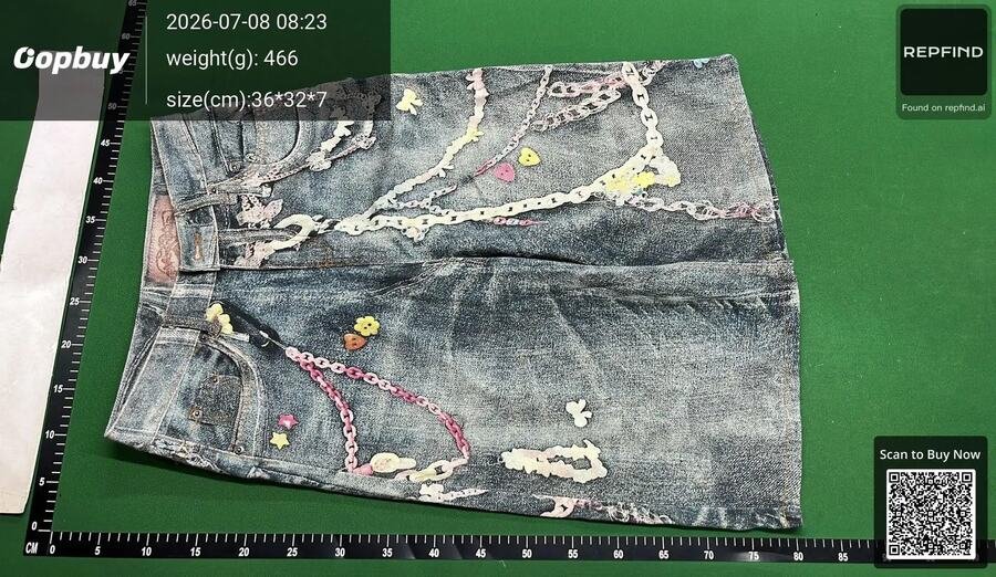 Vintage Splatter Denim Shorts -4