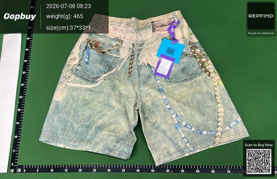 Vintage Splatter Denim Shorts -3