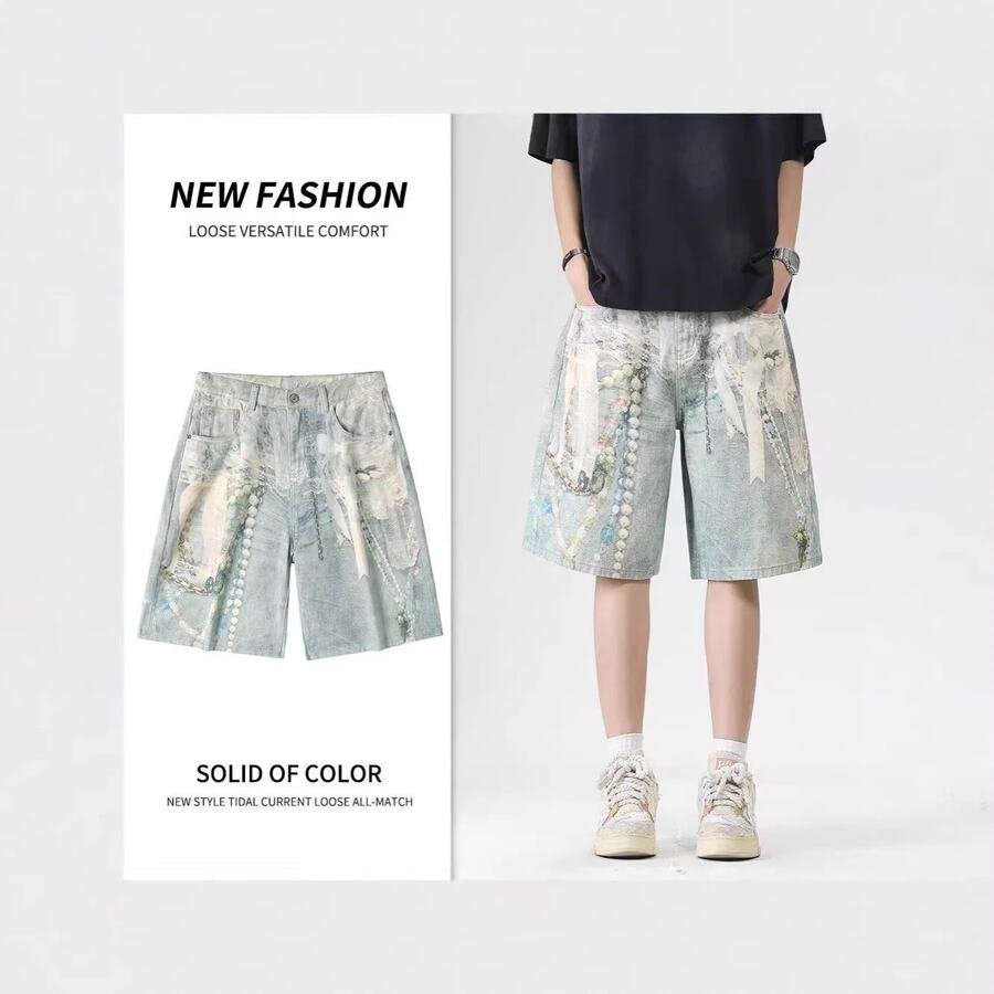 Vintage Splatter Denim Shorts