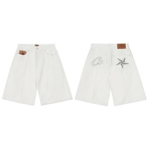 Star-Embroidered Denim Shorts -2