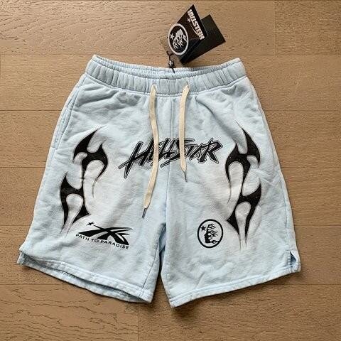 Flame Graphic Washed Shorts -3