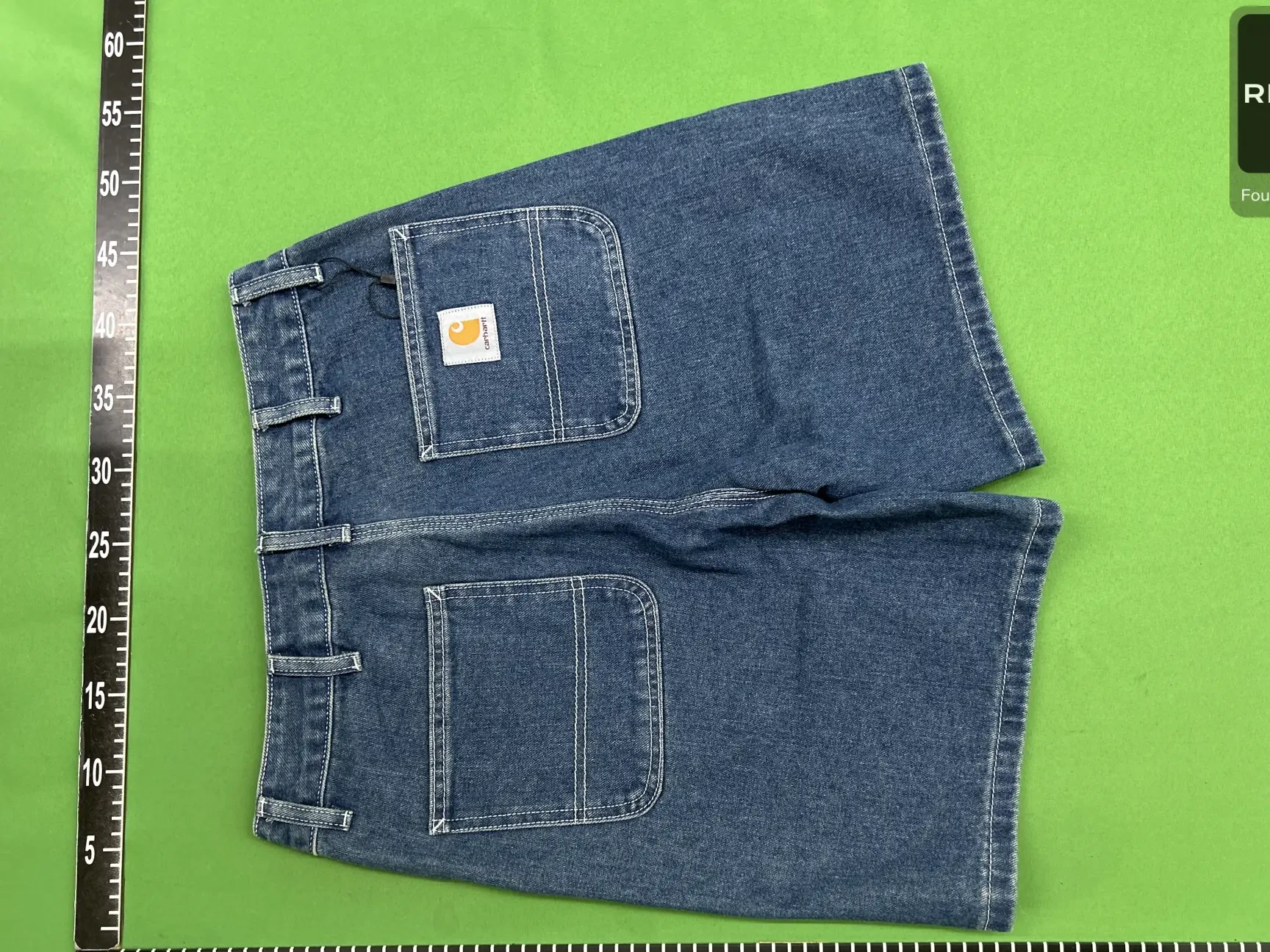 Washed Cargo Denim Shorts -4