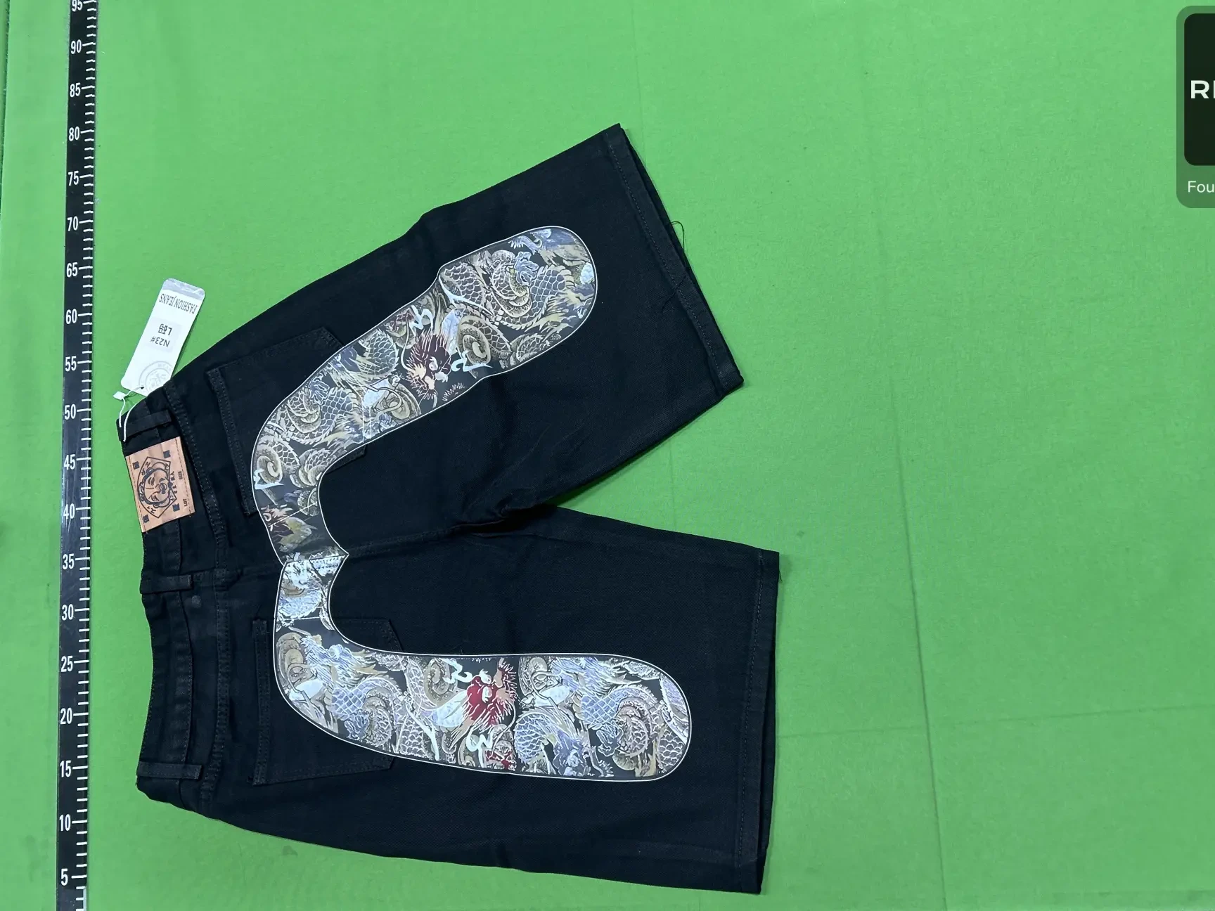 Graphic Denim Shorts -3