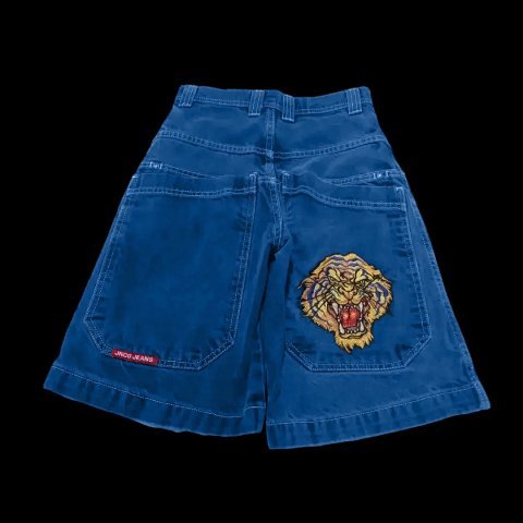 Embroidered Denim Shorts