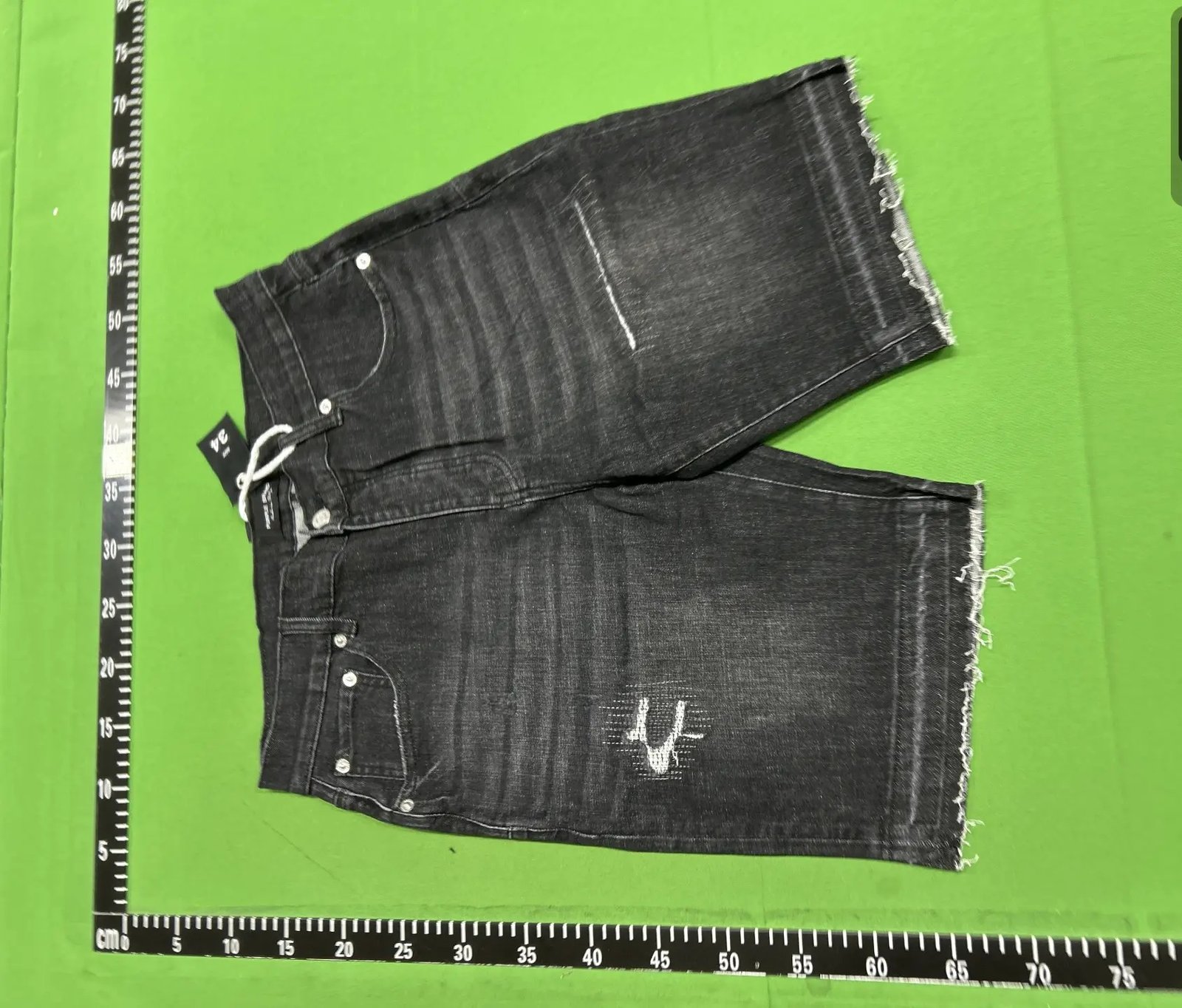 Rhinestone Denim Shorts -5