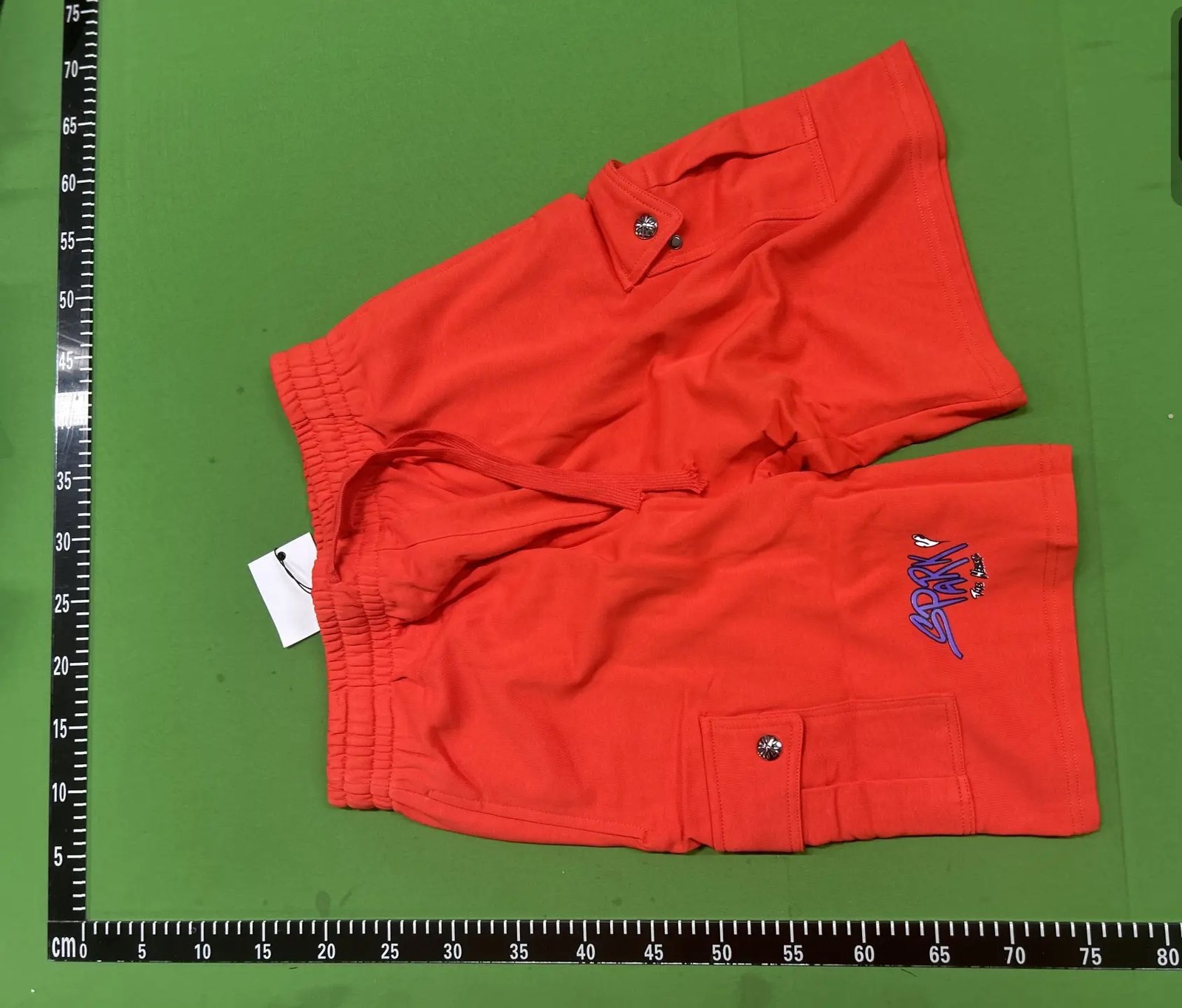 Red Cartoon Patch Casual Shorts -6