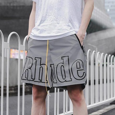 Grey Streetwear Graphic Shorts