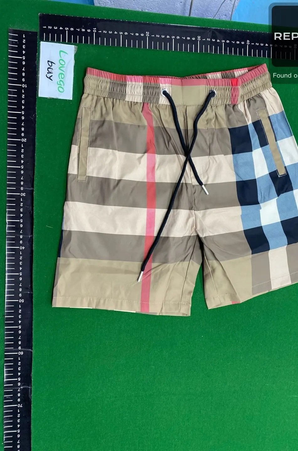 Red Plaid Casual Shorts -3