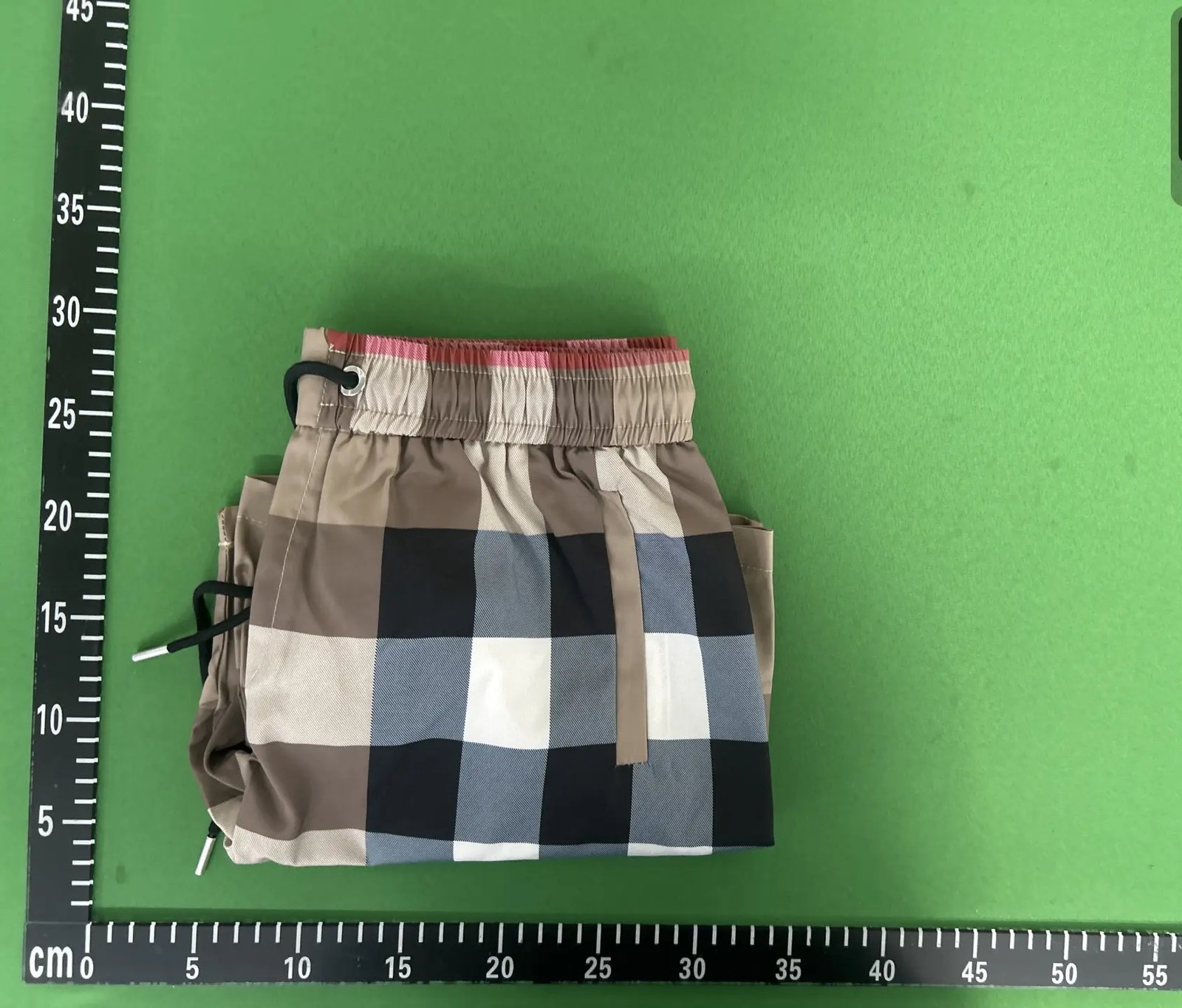 Beige Monogram Drawstring Shorts -4