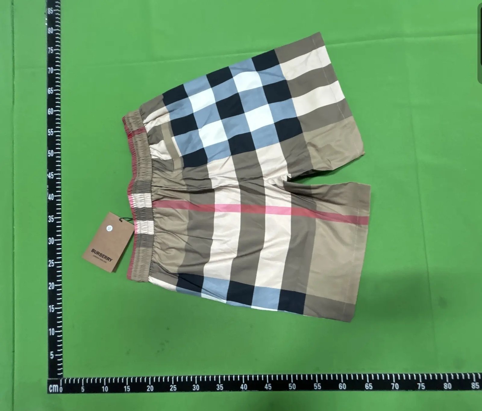 Red Plaid Denim Shorts -6