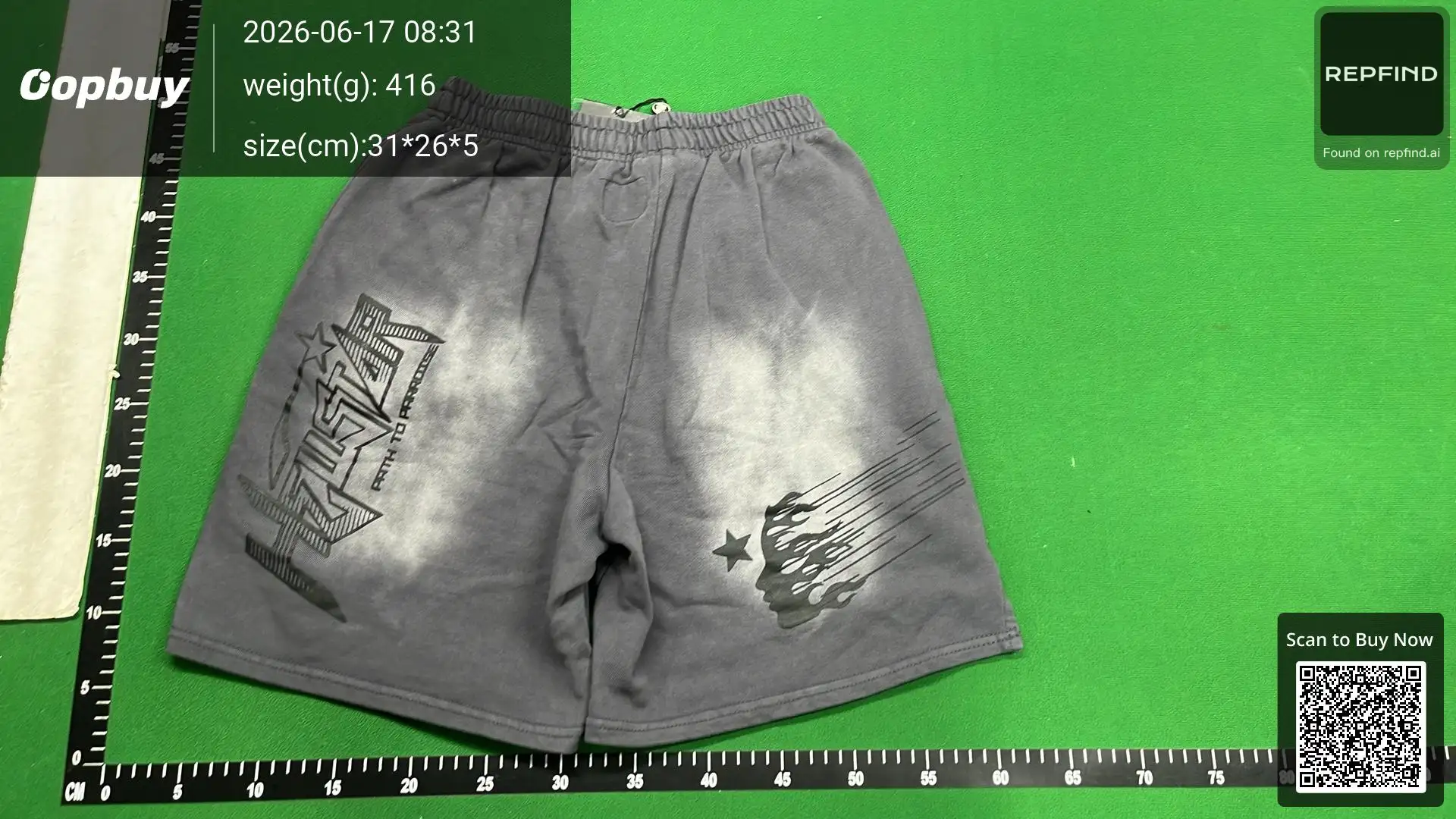 Hellstar Flame Print Washed Shorts -4