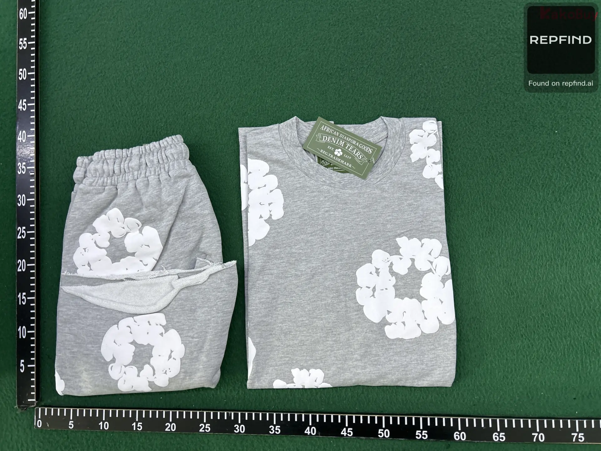 Denim Cotton Flower Print T-Shirt -2