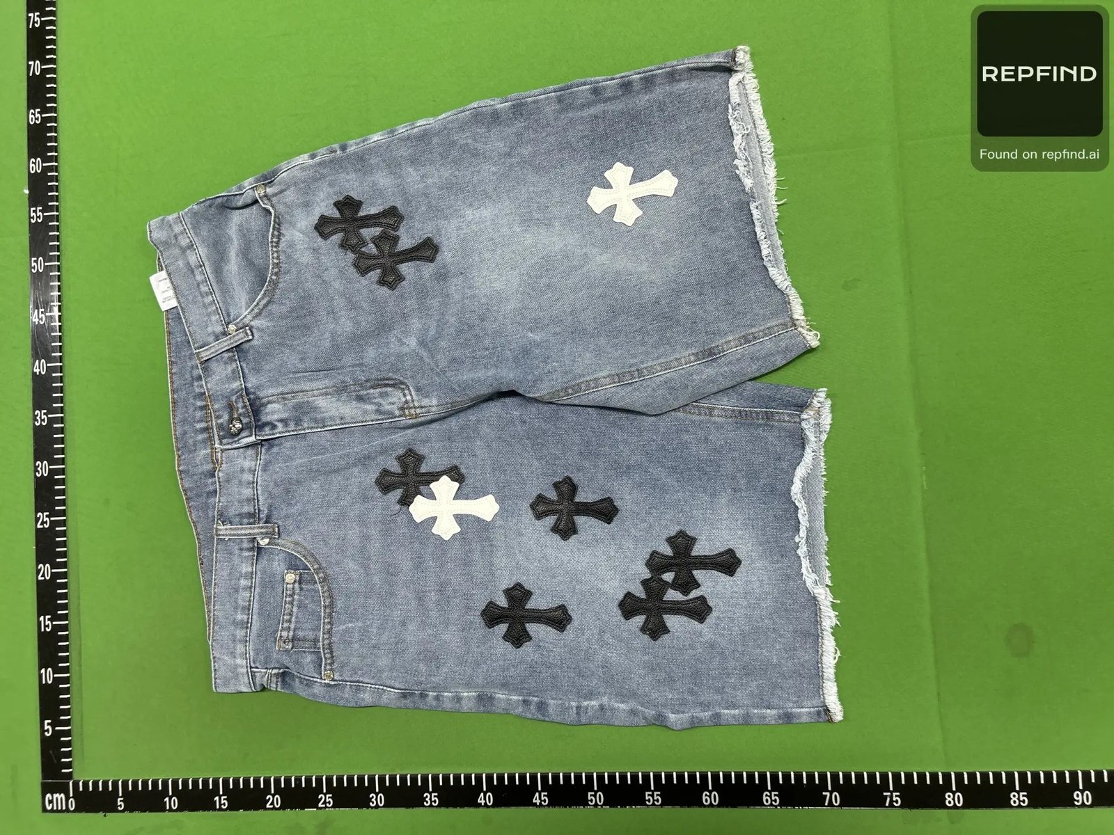 Horseshoe Letter Print American-Style Denim Shorts, Correct Version -2