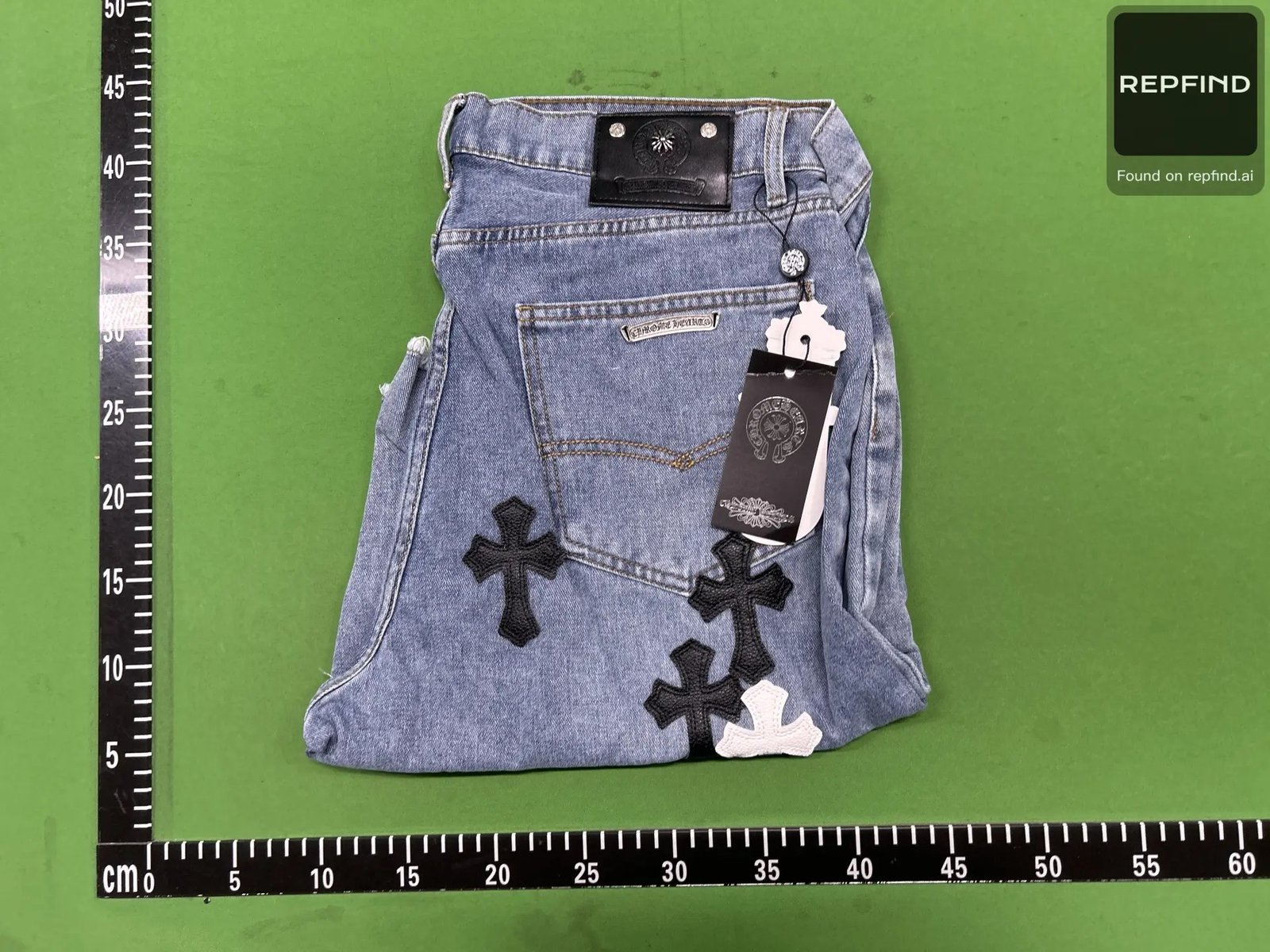 Horseshoe Letter Print American-Style Denim Shorts, Correct Version -3