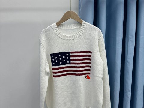 RL Flag Pattern Loose Crewneck