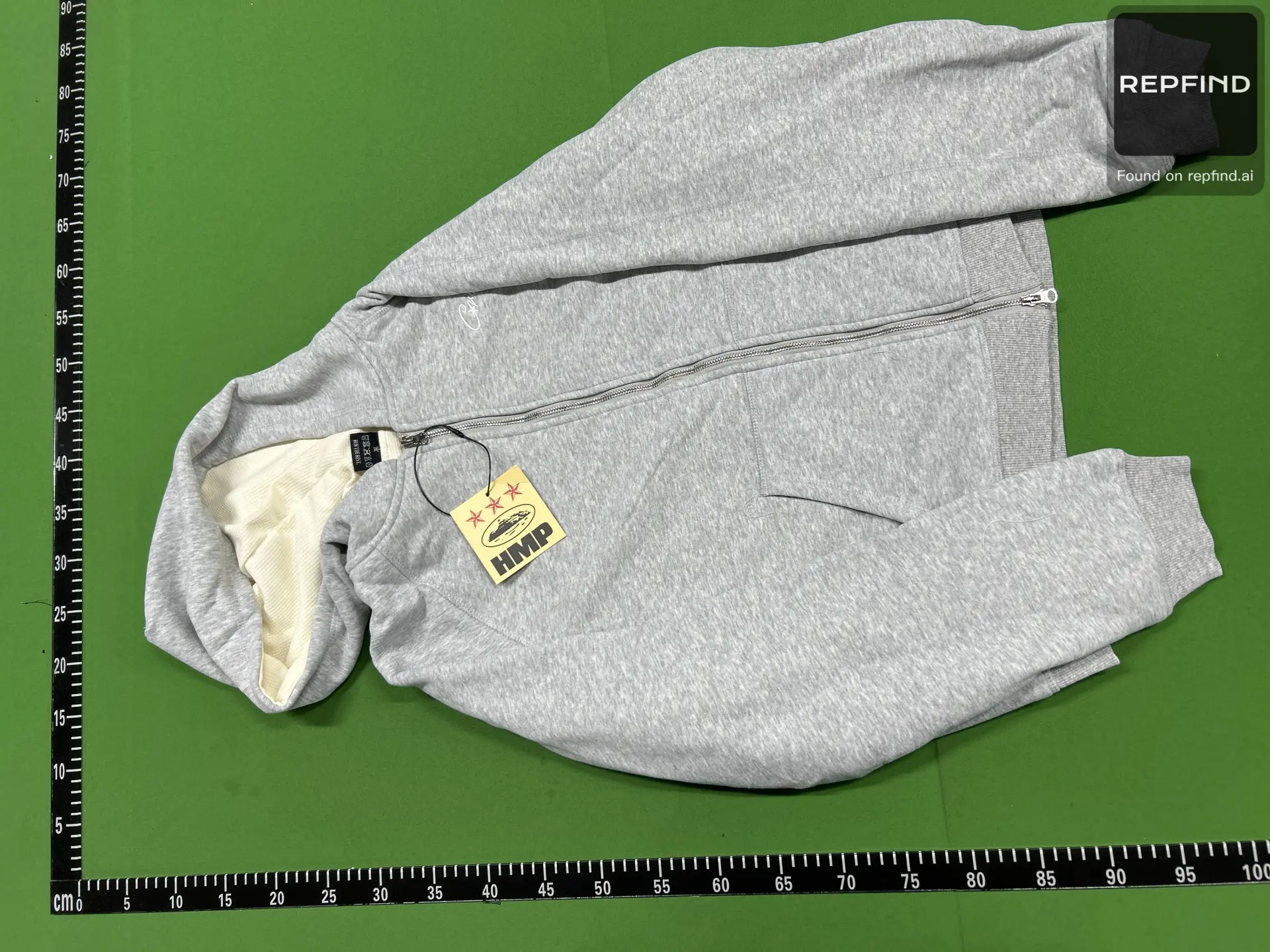 Gray Zip-Up Hoodie and Joggers Set -3