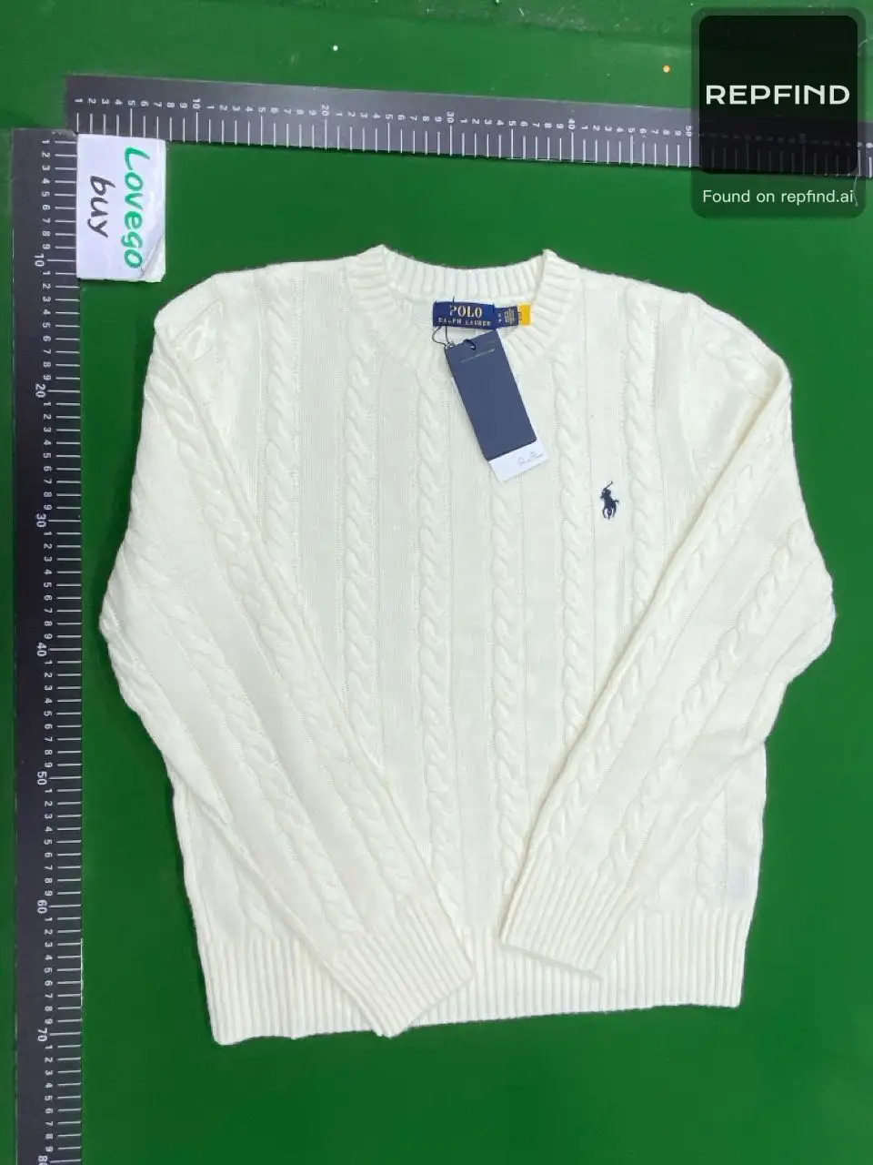 RL Embroidered Cable-Knit Crewneck Sweater -3
