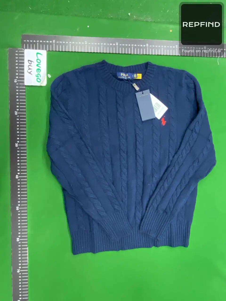 RL Embroidered Cable-Knit Crewneck Sweater -4