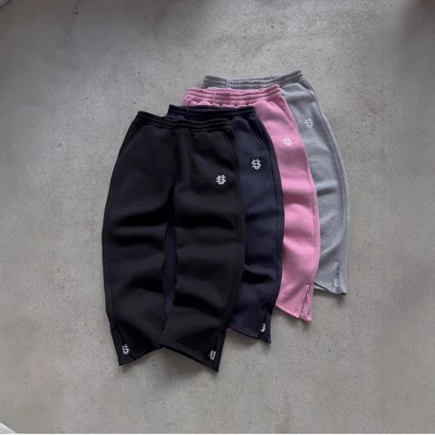 Embroidered Zip-Up Jogger Pant